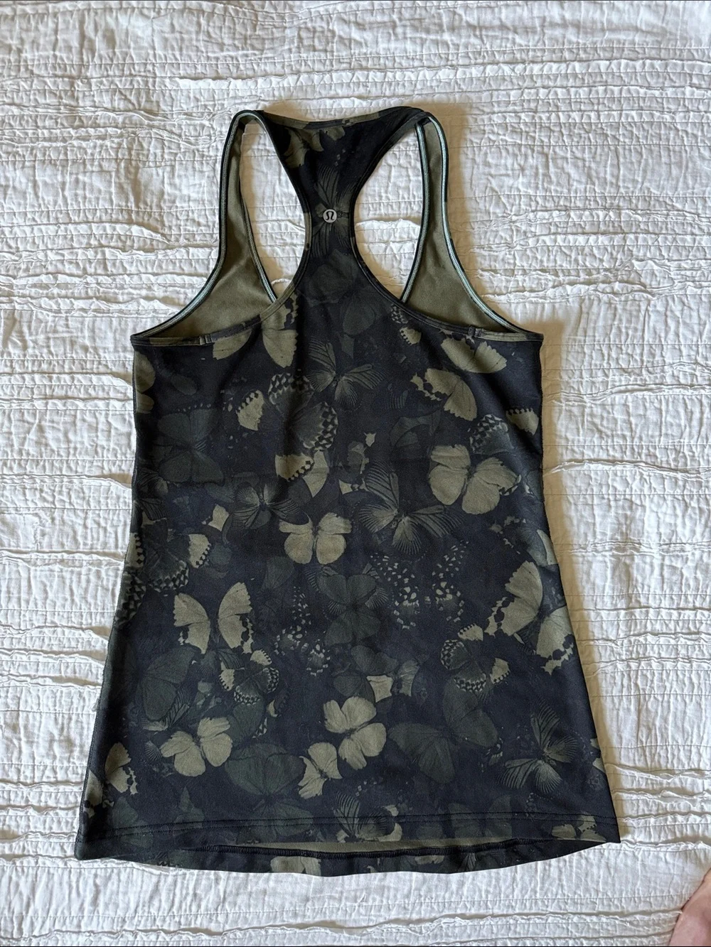lululemon athletica Women's Black & Olive Butterfly Racerback Tank